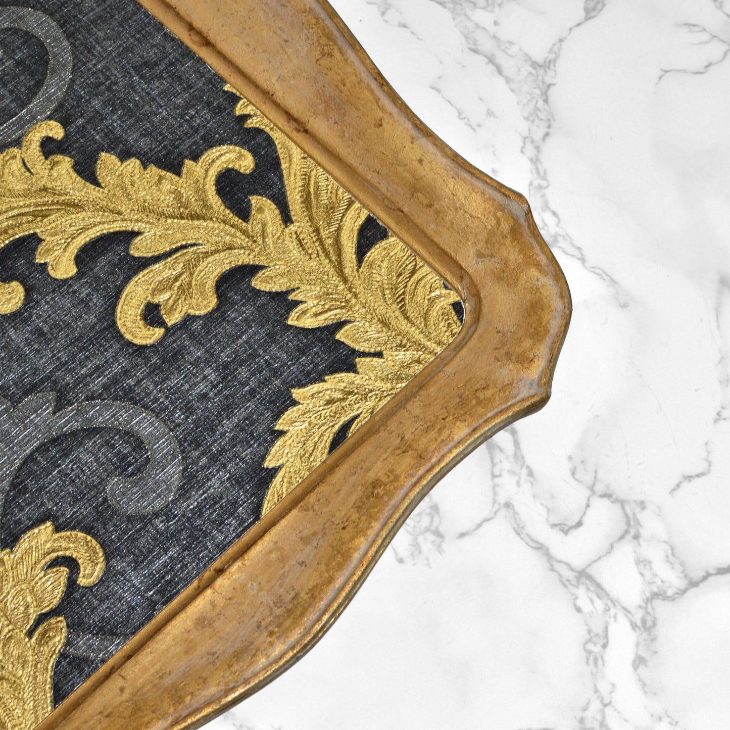 MY ITALIAN DÉCOR - Florentine Wood Decorative Tray, Versace, Large, 18" x 14", Black and Gold Home, Designer Tray, Luxury Bedroom, Renaissance, Coquette, Gold House, Made in Italy