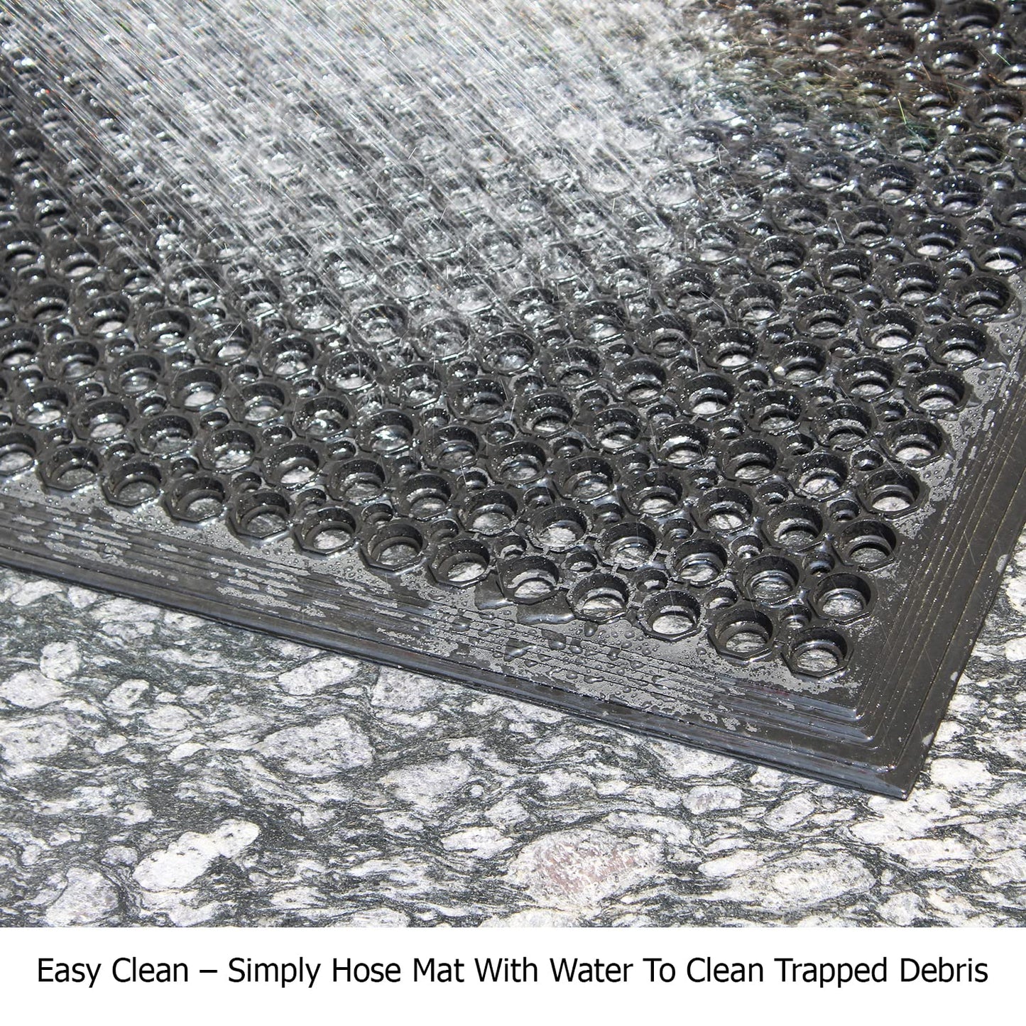 IRONGATE Rubber Doormat - 2 Pack Non Slip Anti Fatigue Indoor Outdoor Rubber Floor Mat - Heavy Duty Commercial Kitchen Ramp Pool Restaurant Garage Floor Mat - Anti Slip Bar Drainage Mat - 24x36
