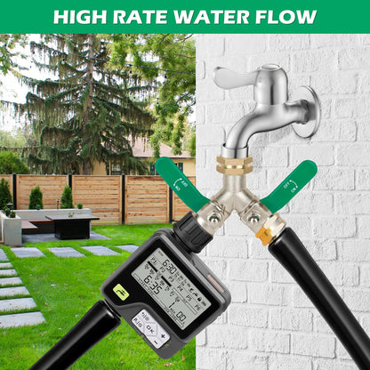 Love is War Hose Splitter 2 Way, High-flow Brass Garden Hose Splitters, Dual Water Rv Hose Bib Splitter, Heavy Duty Faucet Splitter, Outdoor Hose Connector, With Shut Off Y Valve 3/4 Inch Ght Thread.