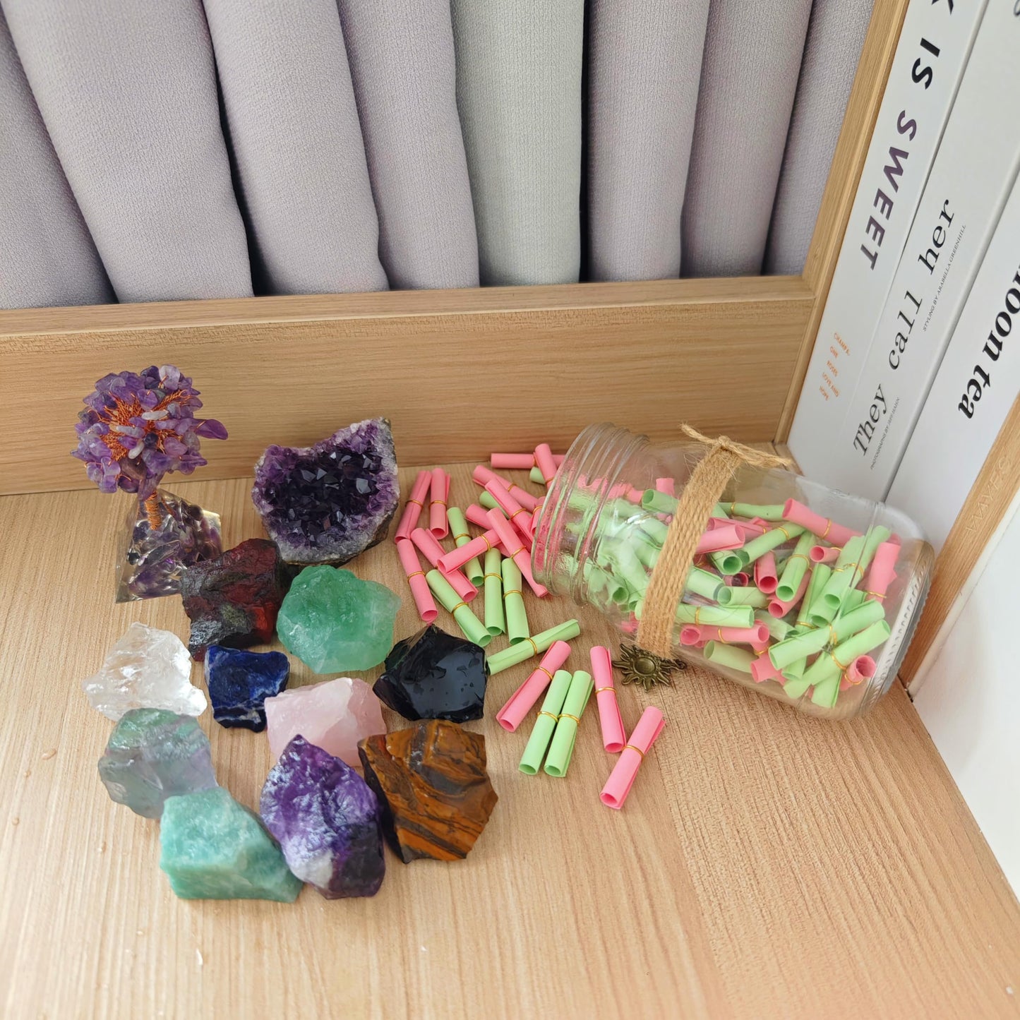 2 lb Raw Crystals and Healing Stones Bulk for Tumbling, Wire Wrapping, Wicca Reiki,Meditation, Mixed Stones