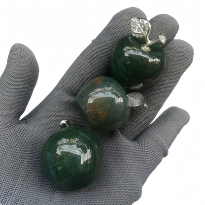 Sunshcat Natural India Agate 1.18 Inchs Apple Crystal and Healing Stone Statues,Room Decoration Christmas Decorations Thanksgiving Gifts Office Gifts Collectibles