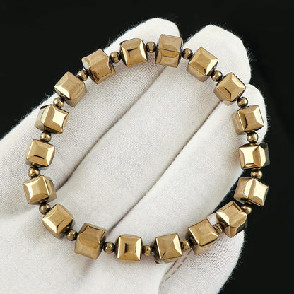 YASHEE Golden Hematite Beaded Crystals Bracelet, Anxitey Relief, Calming Bracelet, Chakra Energy Healing Gemstone, Stretchable Elastic Spiritual Unisex Bracelet, Yoga Crystals, Bohemian Jewelry, Healing Crystals Beads