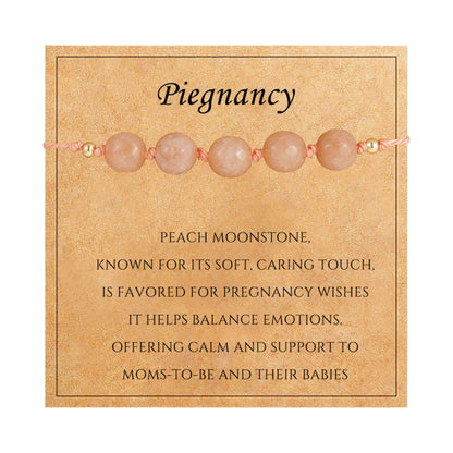 Fezodo Pregnancy Gifts for Expecting Mom, Protection Crystals Natural Energy Healing Crystal Beaded Bracelet Empath Protection Bracelet for Women Chistmas Valentines day Birthday Gift for Friends Women