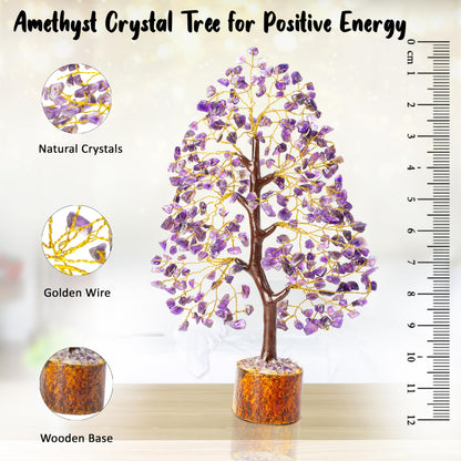 Crocon® Amethyst Tree of Life, Birthday Gifts for Women & Men, Purple House Decor for Shelf Healing Crystals, Spiritual Gift Purple Decor, House Warming Gifts New Home, Birthday Gift for Mom Sister