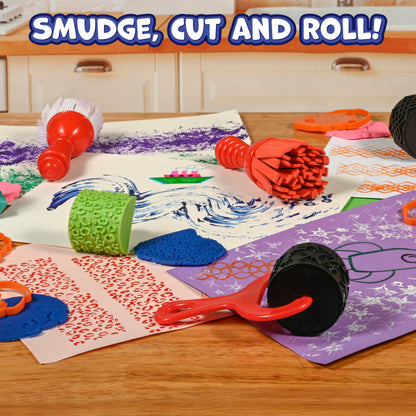READY 2 LEARN Smudge ‘N’ Roll Paint & Dough Tools - Paint Brushes for Toddlers - Playdough Rollers - Dough Tools for Kids - Art Supplies for Toddlers 1-3