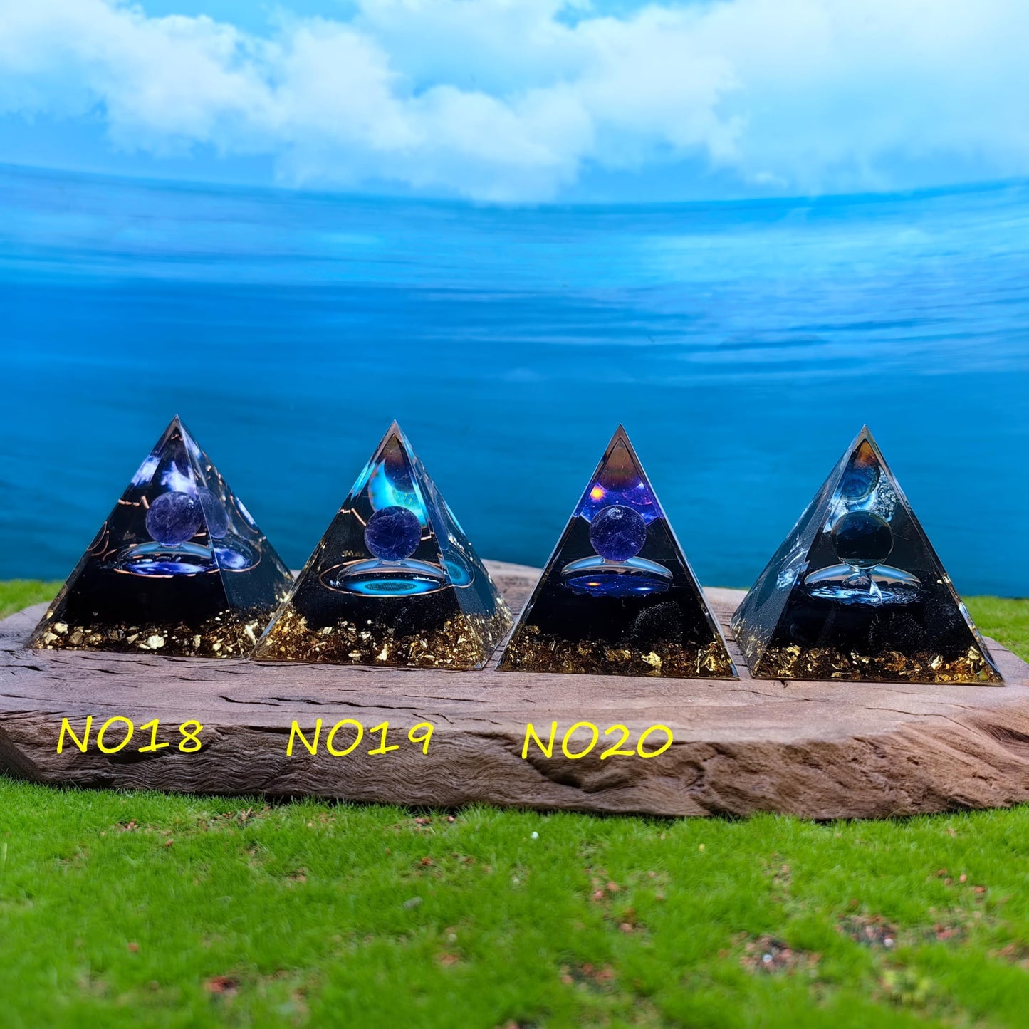 Healing Crystals Orgone Pyramid for Positive Energy, Stress Reduction, and Attracting Wealth and Luck Reduce Stress and Promote Healing with this Crystal Pyramid Home Decor (NO20,6cm)