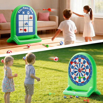 Funscape Kids Fun Pool Floating Water Toys, Inflatable Tic-Tac-Toe Dart Board Game, Swimming Pool Floats, Beach Outdoor Play Summer Birthday Gift 3 4 5 6 7 8 9 10 Yrs Boy Girl Teen Adult Family-Green