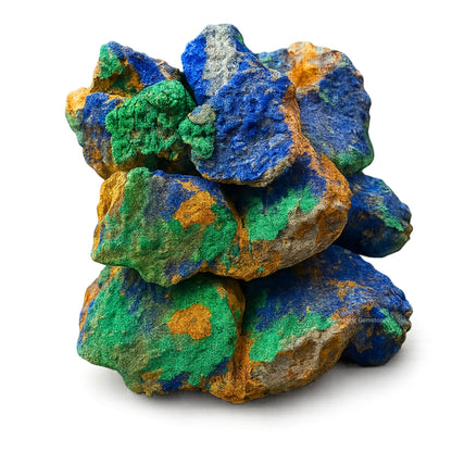 Amazing Gemstone Azurite Malachite Crystals & Healing Stones - Premium Semi Precious Gem Stones for Spiritual Growth - Healing Crystals Geode Clusters for Meditation, Chakra Balance & Energy (M)