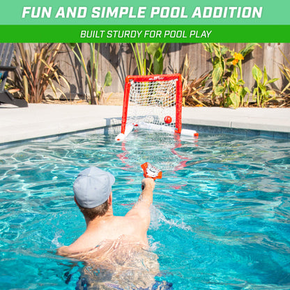 GoSports Lacrosse Floating Pool Goal Set - Includes Water Goal, 2 Sticks and 4 Soft Balls, Red