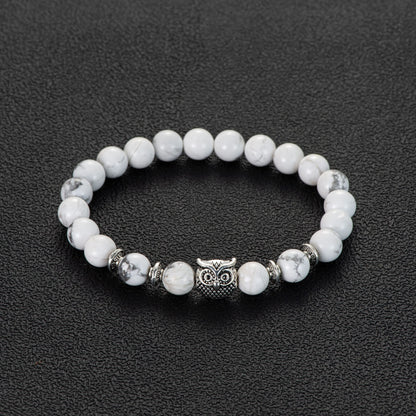 Softones Owl Gifts Owl Bracelets Healing Crystals Bracelet for Women Men Spiritual Energy Beaded Bracelet Set Gifts