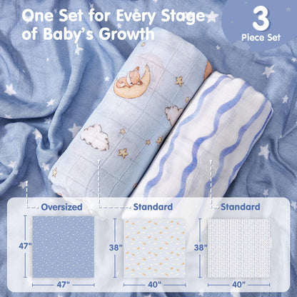 hahaland Baby Books and Bamboo Muslin Swaddle Blankets - Baby Boy Gifts Newborn Essentails