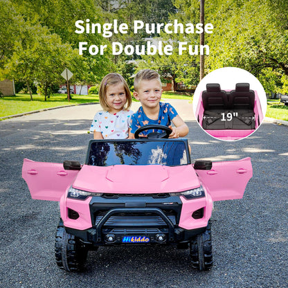 Hikiddo 24V 10Ah Ride on Toy for Big Kids, 4WD 2 Seater Electric SUV Kids Car to Drive w/Remote Control, 4x200W Motors - Pink