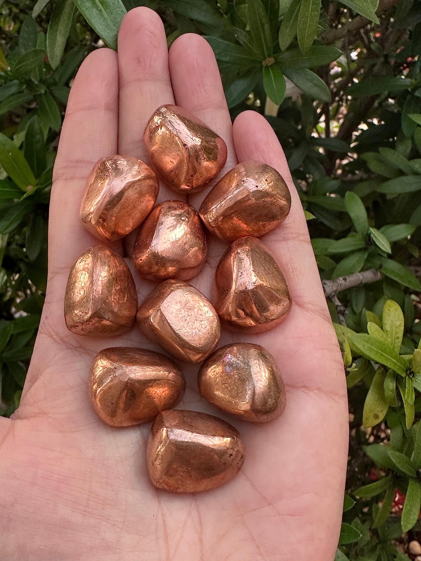 GAF TREASURES 5 Pcs Copper Tumbled Stones, Polished Natural Copper Gemstone, Copper Healing Crystals (Copper)
