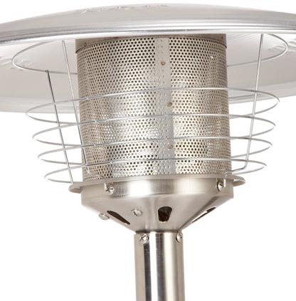 Fire Sense 60262 Portable Patio Heater Outdoor Tabletop Lightweight Propane 10,000 BTU Auto-Shutoff Valve CSA Approved - Stainless Steel