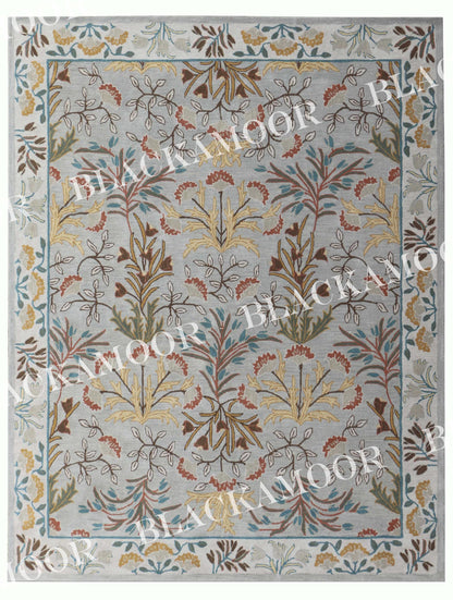 Isabel Handmade Wool Tufted Area Rug | Unique Traditional Adeline Gray Jaipuri Design, Thick & Soft Carpet | Perfect for Living Room, Bedroom Decor (3' X 5')