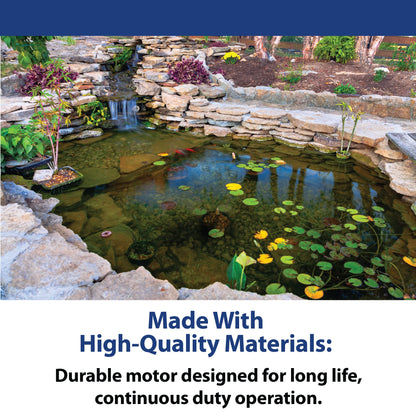 The Pond Guy RapidFlo Submersible Outdoor Water Pump, Perfect for Ponds, Waterfalls, Streams, Hydroponics & Pondless Features, Easy Install, Energy Saving, Quiet, Powerful Flow, Asynchronous, 4000 GPH