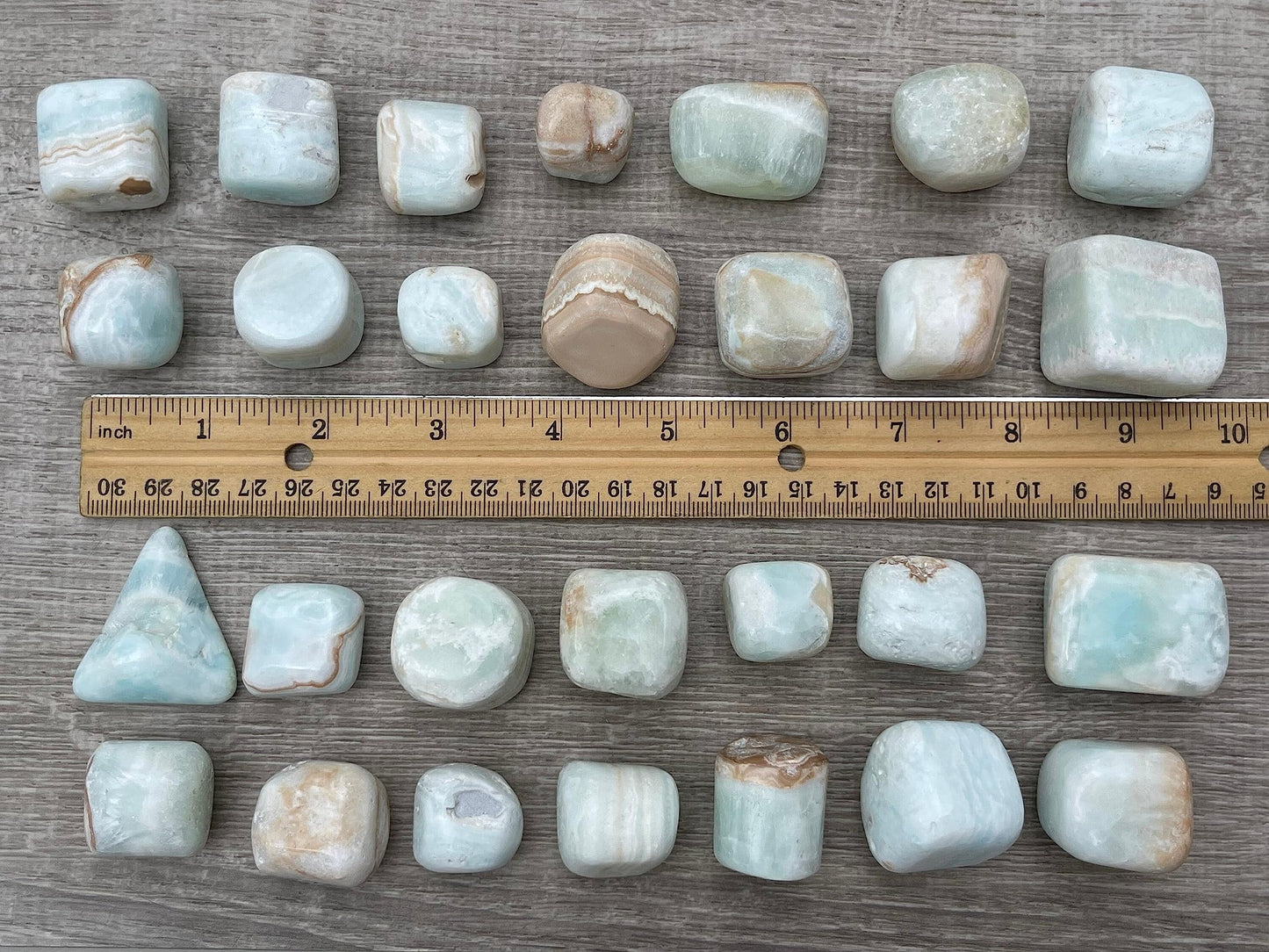 GAF TREASURES 5 Pcs Caribbean Calcite Tumbled Stones, Polished Natural Caribbean Calcite Gemstone, Caribbean Calcite Healing Crystals (Caribbean Calcite)