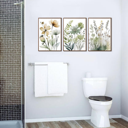 tgguytiy Sage Green Botanical Posters Set of 3 – Boho Floral Wall Art Prints, Minimalist Flower Artwork for Bedroom, Bathroom, Living Room, Aesthetic Plant Pictures Home Decor 24x16 Inch Unframed