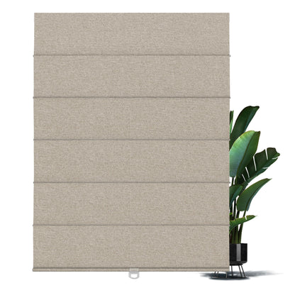 BERISSA Blackout Roman Shades for Windows Cordless,Pull Down Linen Fabric Roman Blinds,Privacy Window Shades for Door Windows,Bedroom,Office,Easy to Install,Light Brown,Custom Size