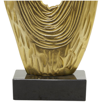 Deco 79 Aluminum Metal Abstract Decorative Sculpture Teardrop Home Decor Statue with Black Base, Accent Figurine 15" x 5" x 50", Gold