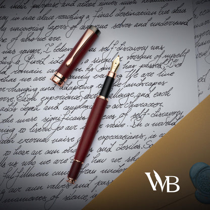 Wordsworth & Black Calligraphy Pen Gift Set, Includes Ink Bottle, 6 Ink Cartridges, Refill Converter, 6 Replacement Nibs, Luxury Bamboo, Journaling, Smooth Writing Pens [Violet Wood]