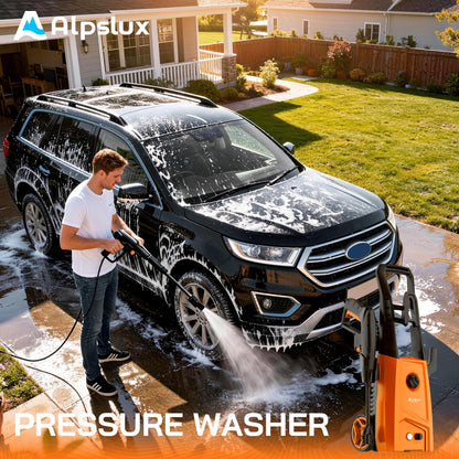 Electric Pressure Washer Power Washer Electric Powered Power Wash Power Washers with Adjustable Nozzle, Pressure Cleaning Machine with Foam Cannon for Cars, Fences, Driveways, Patios, Home Cleaning