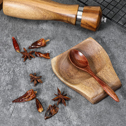 Acacia Wooden Spoon Rest Holder, Wooden Spoon Rest for Stove Top Heat-Resistant Spoons Rests Smooth Spoons Holder for Kitchen Counter Spatula, Ladles, Forks, Tongs Rests