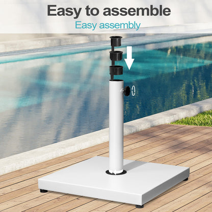 VredHom Patio Umbrella Base, 43lbs, Outdoor Heavy Duty Square Concrete Stand Market Umbrella, White