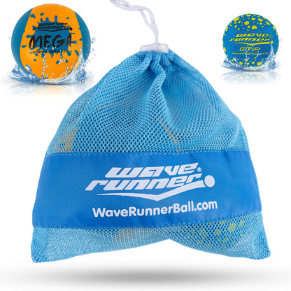 Wave Runner Water Skipping Balls 2 Pack, Soft Foam Pool Balls for Kids & Adults, Bounce Across Water, Floating Beach Toys with Mesh Bag, Summer Pool Toys for Family Vacation, Ages 6+
