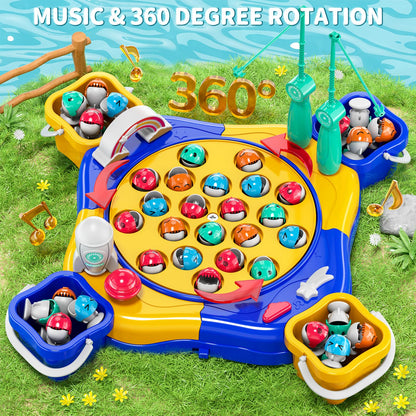 WATUDOU Magnetic Fishing Game for Kids Toddlers 3-5, 70 pcs Fishing Toys for Kids Toddlers 3-5, Fishing Table Toys Board Game Birthday Gifts for 3 4 5 6 7 8 Years Old Toddler Kid