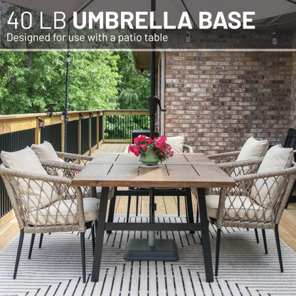 US Weight 40 Pound Umbrella Base - Weighted Umbrella base For Use With Patio Table – Heavy Duty Base- Made in the USA