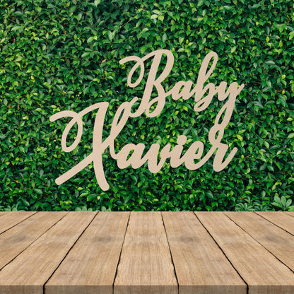 Stacked Personalized Wood Sign, Laser Cut. Select Favorite Font and Width Size, 2 lines per sign. Live Preview.
