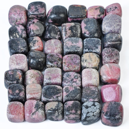 Crocon 1LB Rhodonite Crystals Tumbled Stones Bulk Set 2000+ Carats Pocket Crystal Healing Balancing Gemstones Tumbled Collection Palm Stone Good Luck Charm Gift Craft Home Decor Size: 20-25 mm