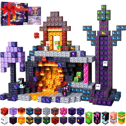 ATTEASAY Magnetic Blocks, 120 PCS Magnetic Building Blocks, STEM Constructions Magnet Blocks for Boys Girls Age 3 4 5 6 7 8 9 10, Sensory Stacking Toy Christmas Birthday Gifts for Kids
