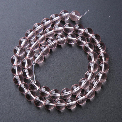 ZXYMLZI 36pcs 10mm Pink Crystal Glass Beads Round Loose Spacer Beads for Jewelry Making DIY Bracelet Necklace Healing Power Stone Beads (Pink Crystal Glass, 10mm)
