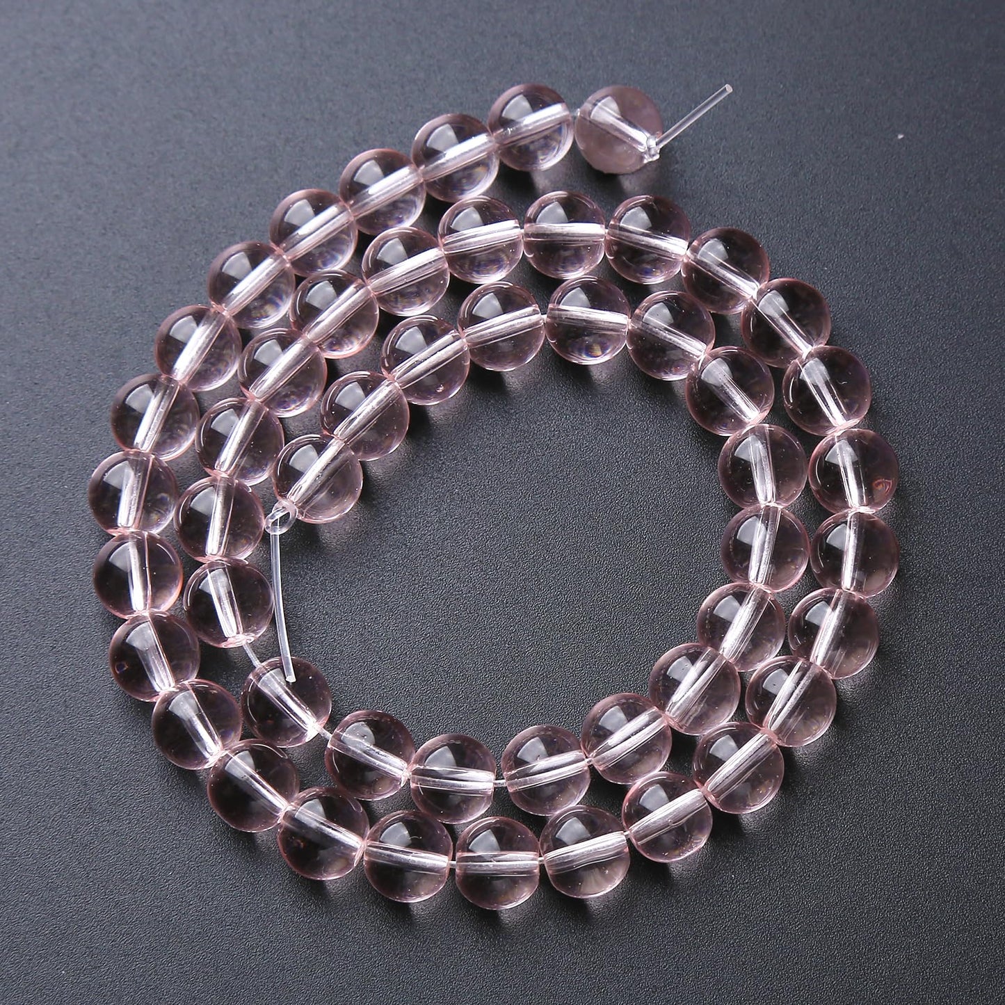 ZXYMLZI 45pcs 8mm Pink Crystal Glass Beads Round Loose Spacer Beads for Jewelry Making DIY Bracelet Necklace Healing Power Stone Beads (Pink Crystal Glass, 8mm)
