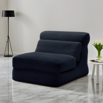 3-in-1 Folding Sofa Bed, Convertible Sleeper Sofa Chair with Memory Foam Mattress & Cushions - Space-Saving Bed/Lounge Chair for Small Spaces, Apartments, Dorms - No Assembly Required, Modern Floor Bed (Black/Dark Grey/ Grey)