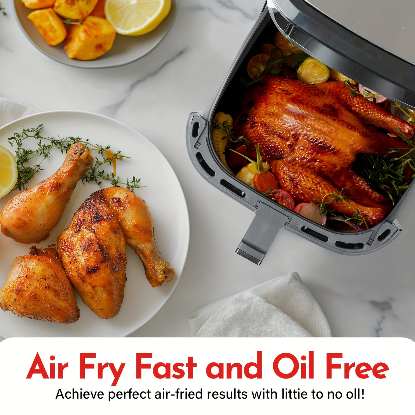 8.5QT/3.6QT Air Fryer, Upgraded Large Capacity Suitable For 5-6 People, Smart Touch Screen For Easy Operation With 8 Preset Functions, Non-stick Coating For Easy Cleaning, Kitchen Accessories, Toaster Oven, Deep Fryer, Air Fryers, Kitchen