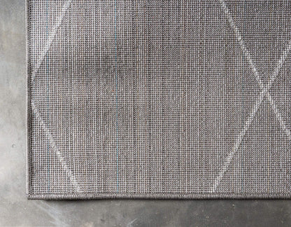 Unique Loom Trellis Frieze Collection Area Rug - Geometric (4" x 6", Dark Gray/ Ivory)