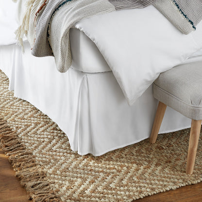 Amazon Basics Lightweight Pleated Bed Skirt, Full, Bright White, Solid