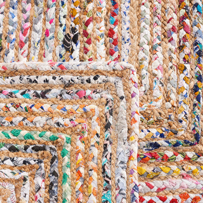 SAFAVIEH Area Rug 2x3 - Cape Cod Collection - Beige & Multi, Handmade Jute & Cotton, Woven Braided Design (CAP202B)