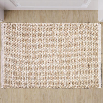 Hausattire Jute Woven Area Rug 2'x3' - Natural, Small Boho Farmhouse Rugs for Living Room, Bedroom, Kitchen, Entryway Front Door | Beige Outdoor Indoor Rustic Accent Bathroom Mat - 24x36 Inch
