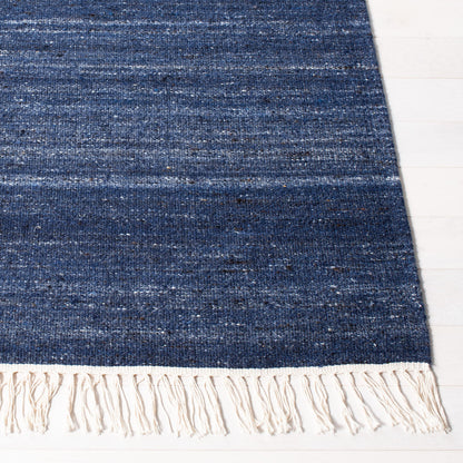 SAFAVIEH Kilim Collection Area Rug - 5' x 8', Navy & Blue, Handmade Wool, Ideal for High Traffic Areas in Living Room, Bedroom (KLM551N)