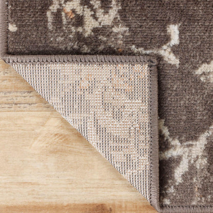Superior Indoor Large Area Rug for Hallways, Entry, Office, Living/Bedroom, Hardwood, Tile, Floor Cover, Plush Carpet Cover, Modern Farmhouse Floral Decor, Jacobean Collection, 2' x 3', Chocolate