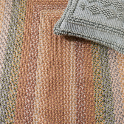 SAFAVIEH Washable Rug Outdoor Braided Collection - 2' x 3', Tan & Multi, Handmade & Reversible, Non-Shedding & Easy to Clean, Ideal for Entryway, Patio, Kitchen, Mudroom, Front Door (BRD314A)