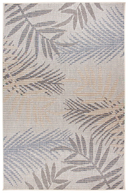 Rugshop Bahama Palm Frond Indoor/Outdoor Non-Shedding Patio Deck Backyard Area Rug 5' x 7' Cream