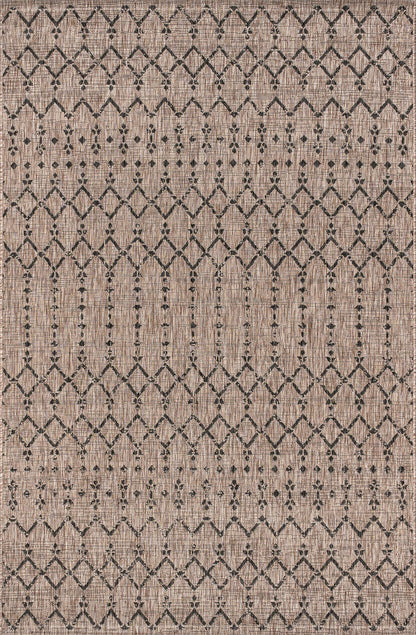 JONATHAN Y Moroccan Geometric Indoor Outdoor Area Rug 8X10 Natural/Black, Ourika Textured Weave for Backyard, Patio, Porch, Easy-Cleaning, High Traffic, Pet-Friendly, Non-Shedding (SMB108D-8)
