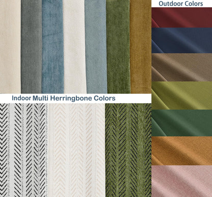 Custom Size Bench Cushion, Herringbone Customized Window Seat Dense Foam Seating Cushions Pad for Indoor Outdoor Patio Furniture, Mudroom, Banquette Breakfast Nook, Non Slip Bottom, Piping, Waterproof