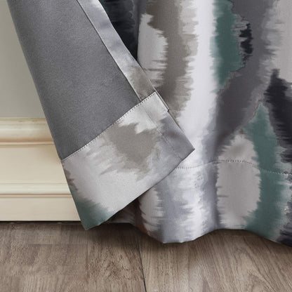 Sun Zero Burbank Watercolor Ogee Energy Efficient Grommet Curtain Panel, 54" x 63", Linen
