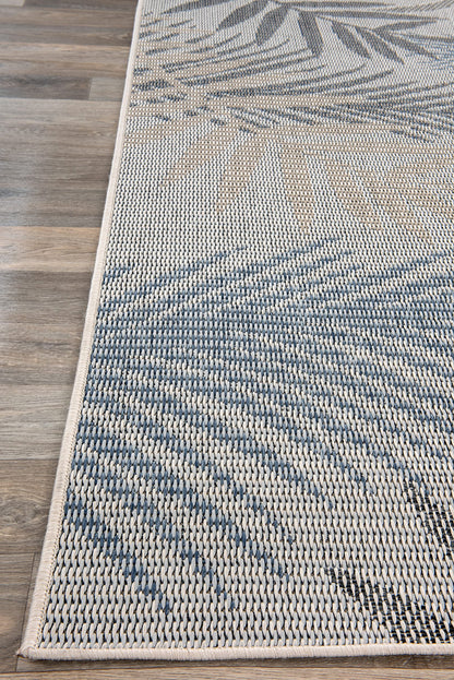 Rugshop Bahama Palm Frond Indoor/Outdoor Non-Shedding Patio Deck Backyard Area Rug 5' x 7' Cream